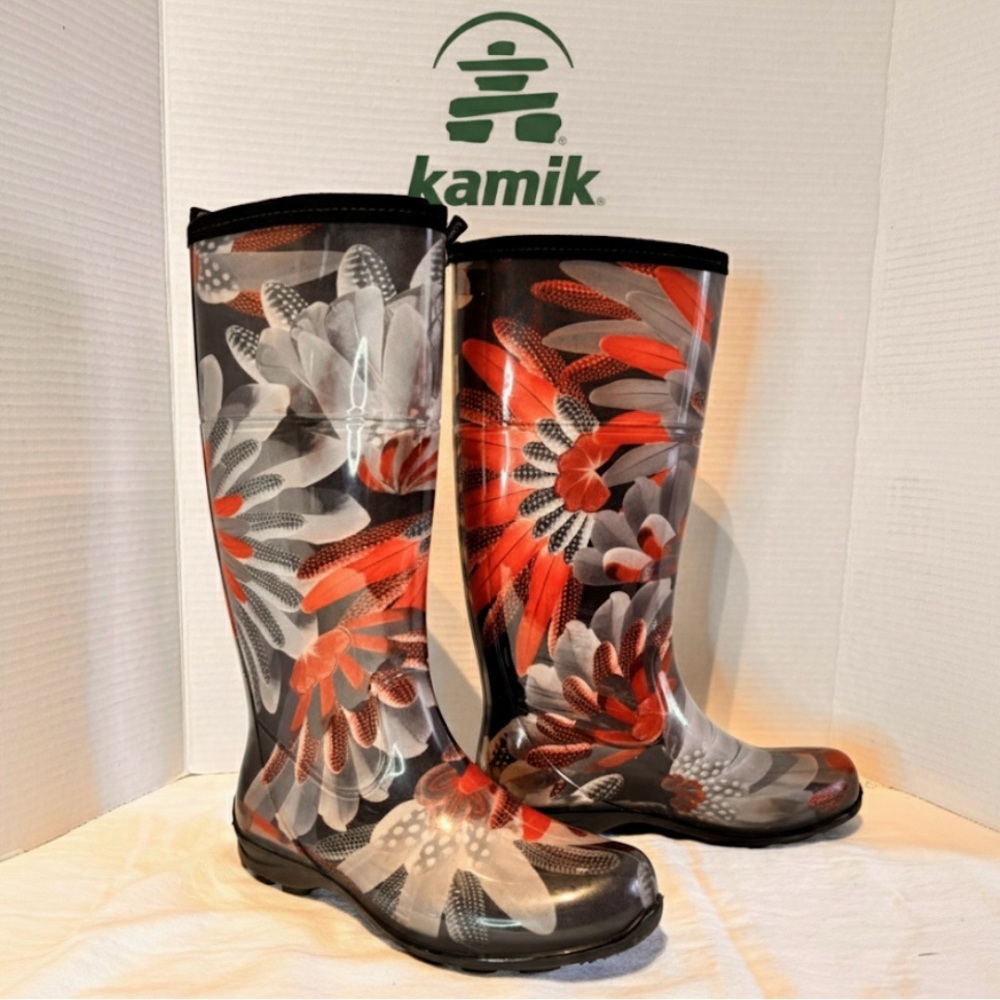 Kamik Feather Print Tall Rain Boots